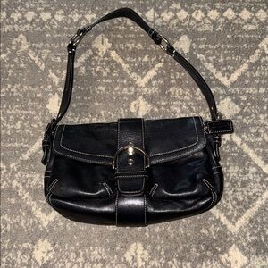 Coach Black Leather Shoulder Bag
